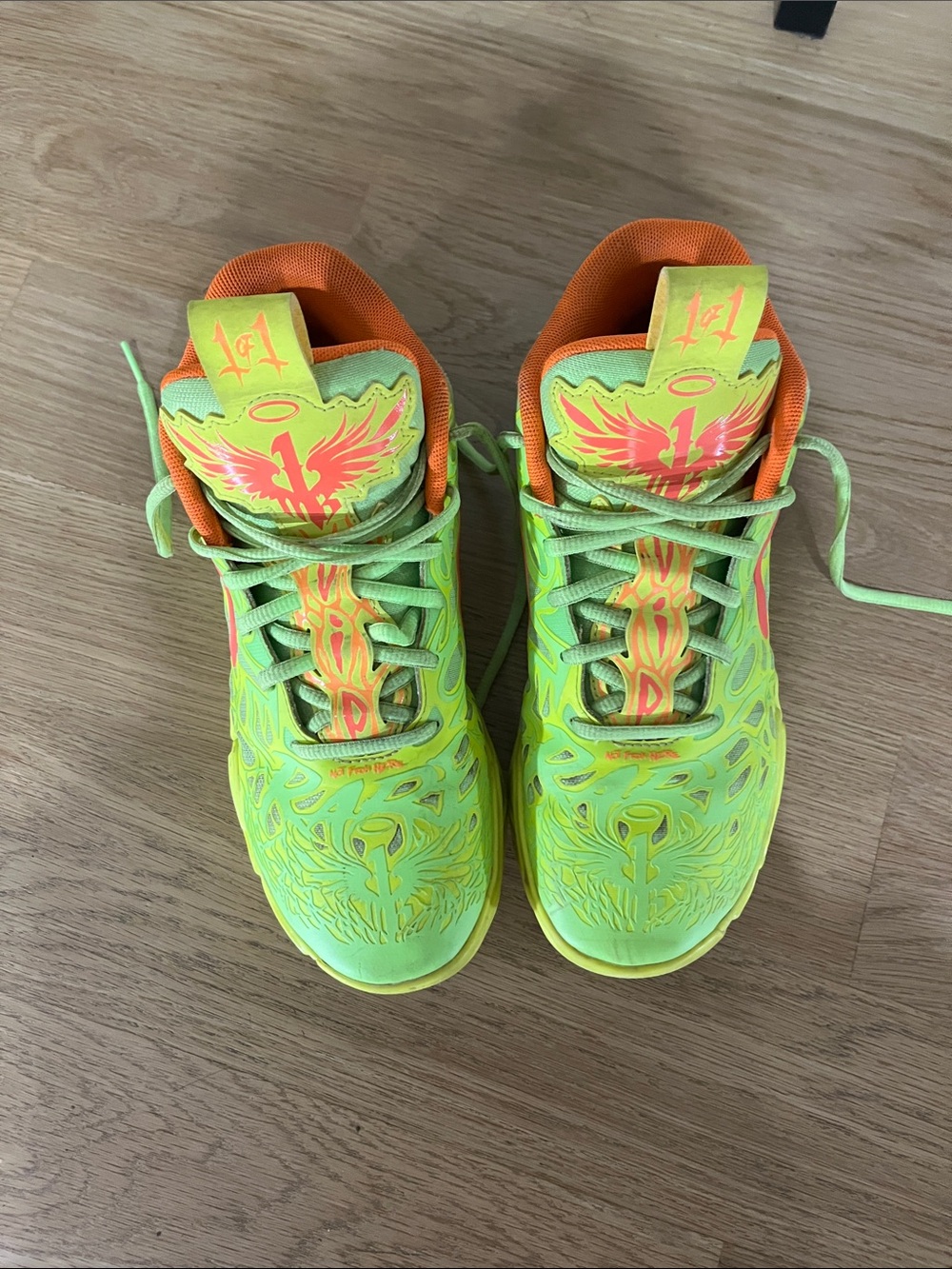 Neon Green & Orange Lamelo  Sneakers